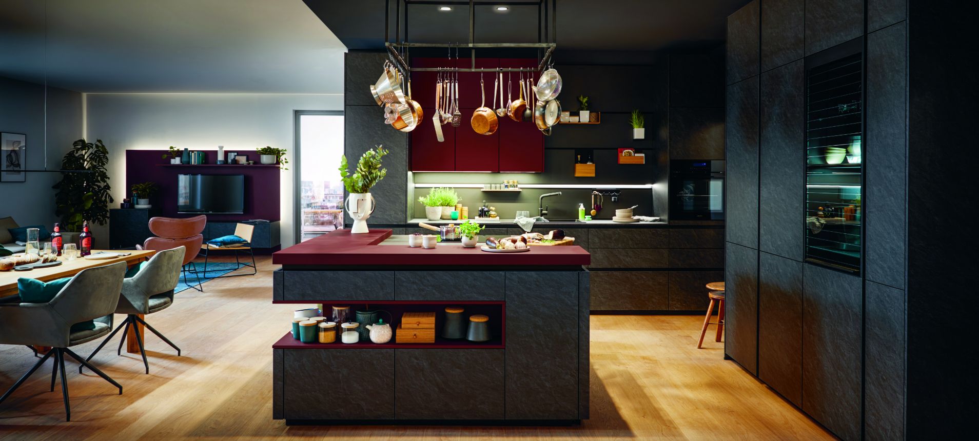 2 Kitchen with pops of bold colour